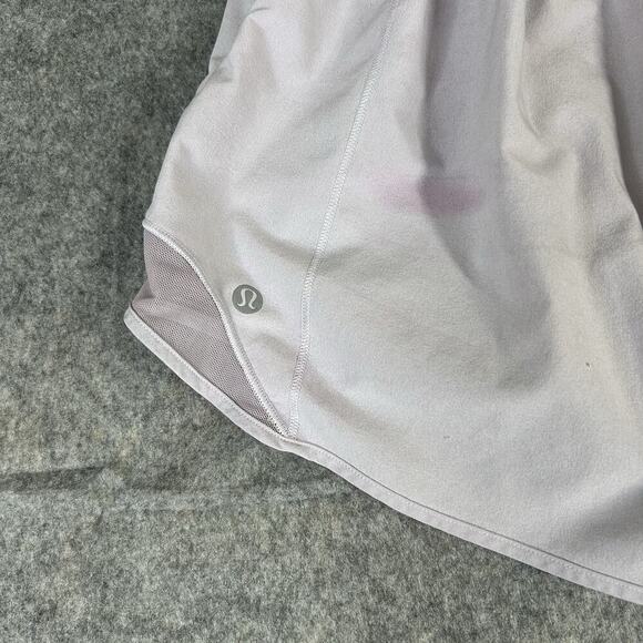 Lululemon Hotty Hot Short Womens 6 Tall Silver Lilac Lavender Running Flaws - Picture 9 of 11